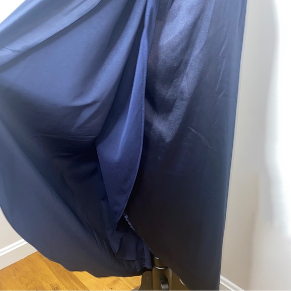 After Six NWT halter charmeuse midi bridesmaid dress size 8 midnight - Picture 10 of 13